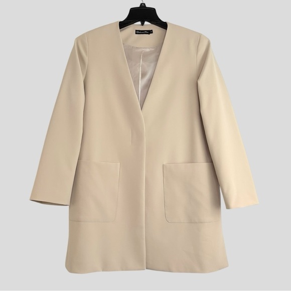 Estelle and Finn NY Women’s Size 10 Beige Blazer Quiet Luxury Scandi Minimalist - Picture 2 of 14